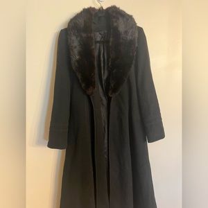 Vintage 1980 wool and fur coat